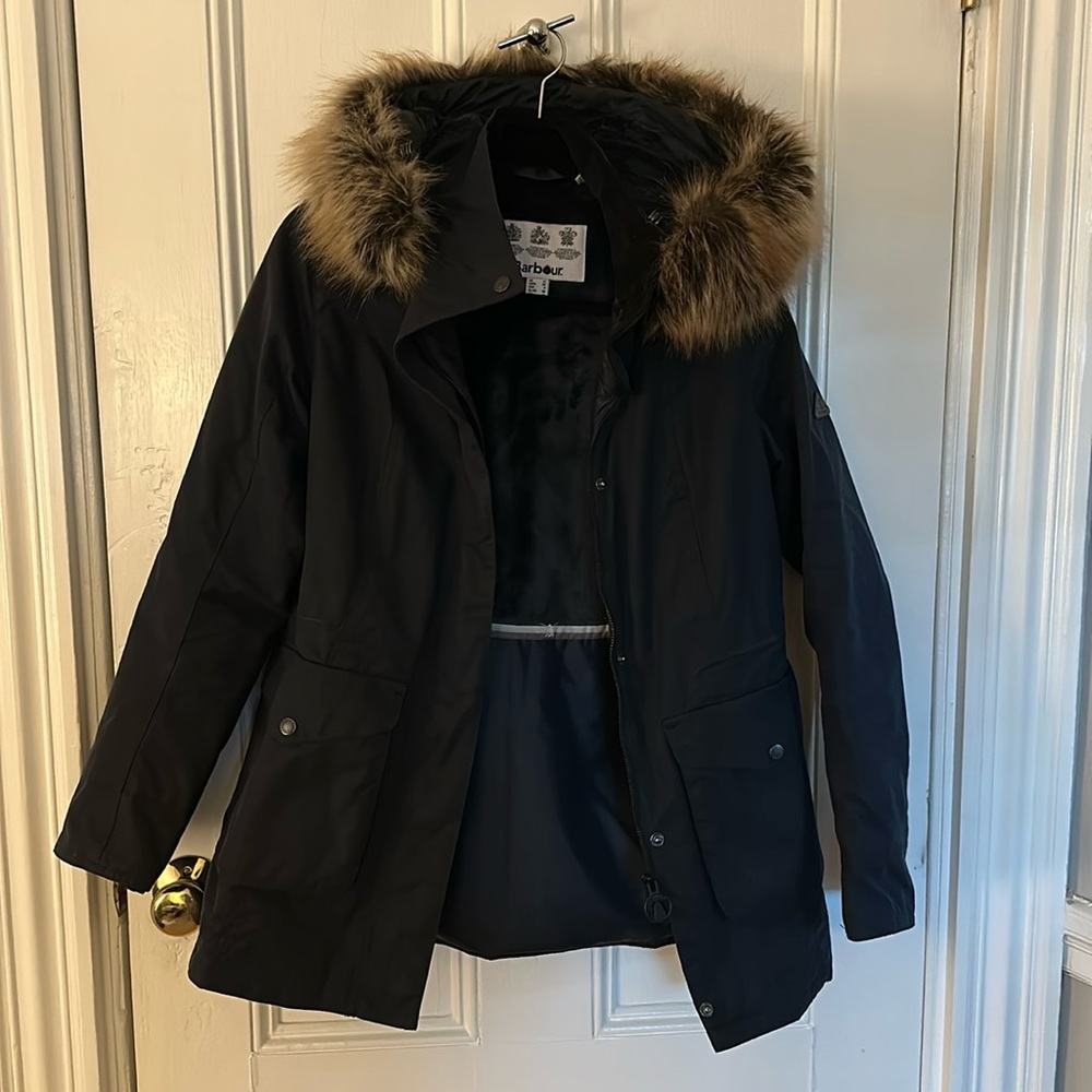 Barbour Navy Wax Jacket US6/UK10